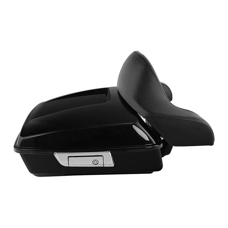 Harley Softail Deluxe Black Chopped Trunk Backrest Mount Rack (2018-2025)