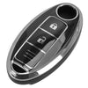 Nissan Qashqai Leaf Black TPU 3 x Button Key Shell Cover (2010-2023)