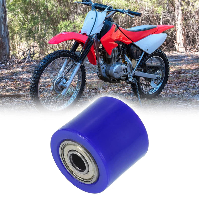 Motorcycle Street Bike ATVs Blue 8mm Chain Pulley Roller Slider Guide