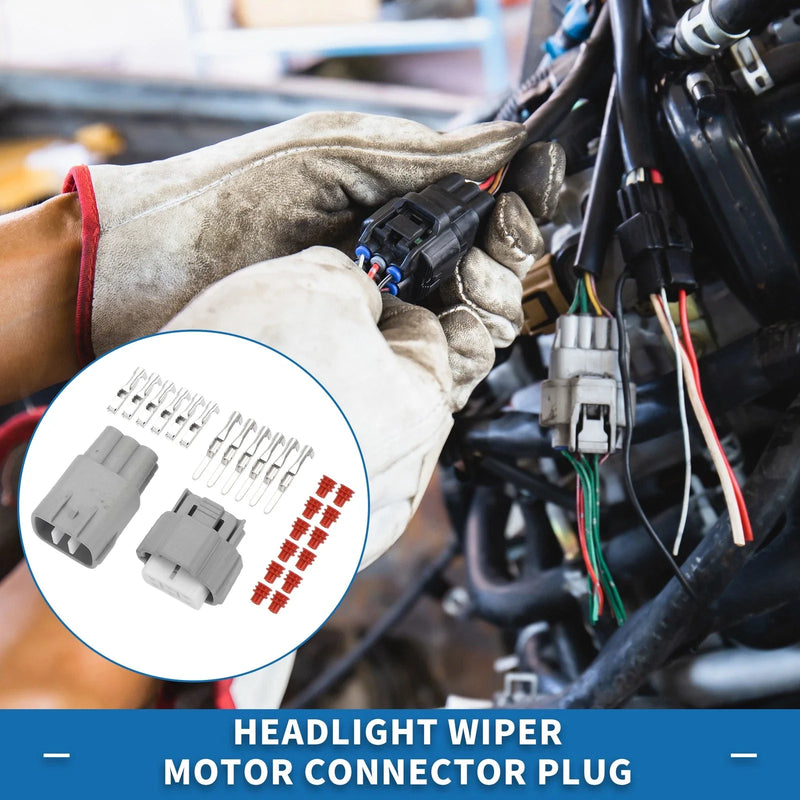 Toyota and Nissan 6 Pin Headlight Wiper Spray Connector Plug