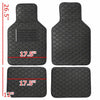 4Pcs Universal Waterproof PU Leather Car Floor Mats Black & Beige