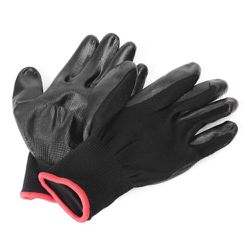 Builders Grip Palm Protective 12 Pairs Nylon PU Safety Coating Working Gloves