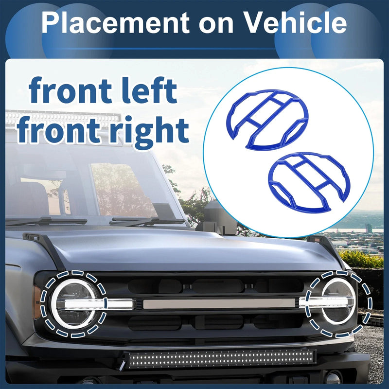 Ford Bronco Front Left & Right Headlight Trim Bezels