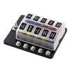 Marine 12V 10-Way Blade Fuse Holder Box with LED Indicator (N/A)