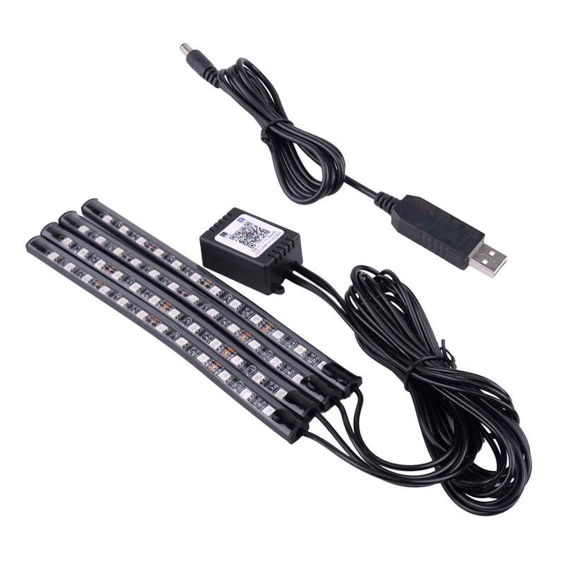 4 x 48" LED Car SUV Interior Neon Atmosphere Light Strip Music Control