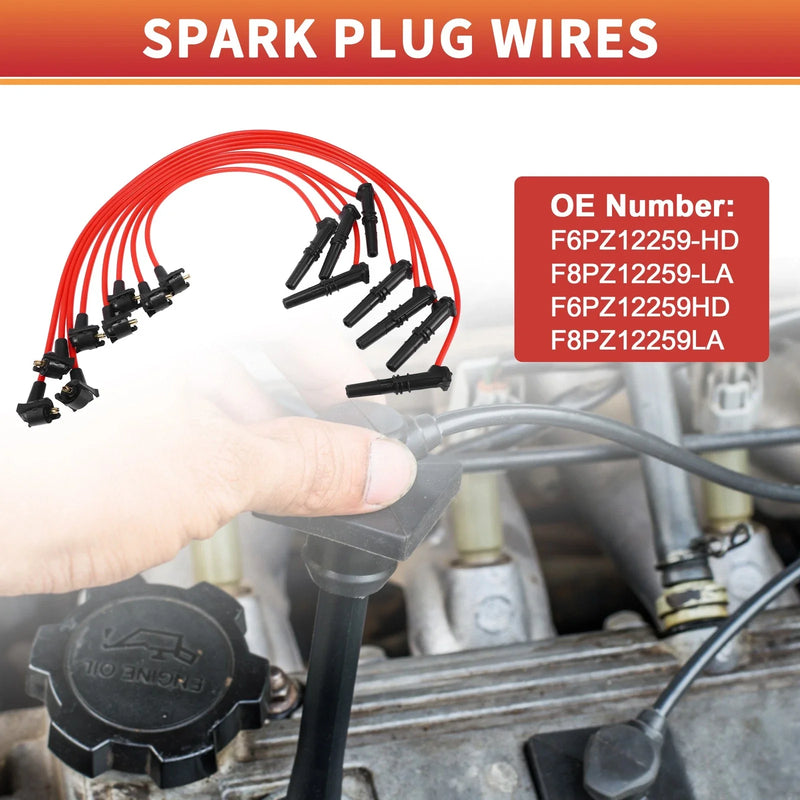 Ford Crown Victoria 8 Pcs Spark Plug Wire Ignition Coil Cables (2006-2011)