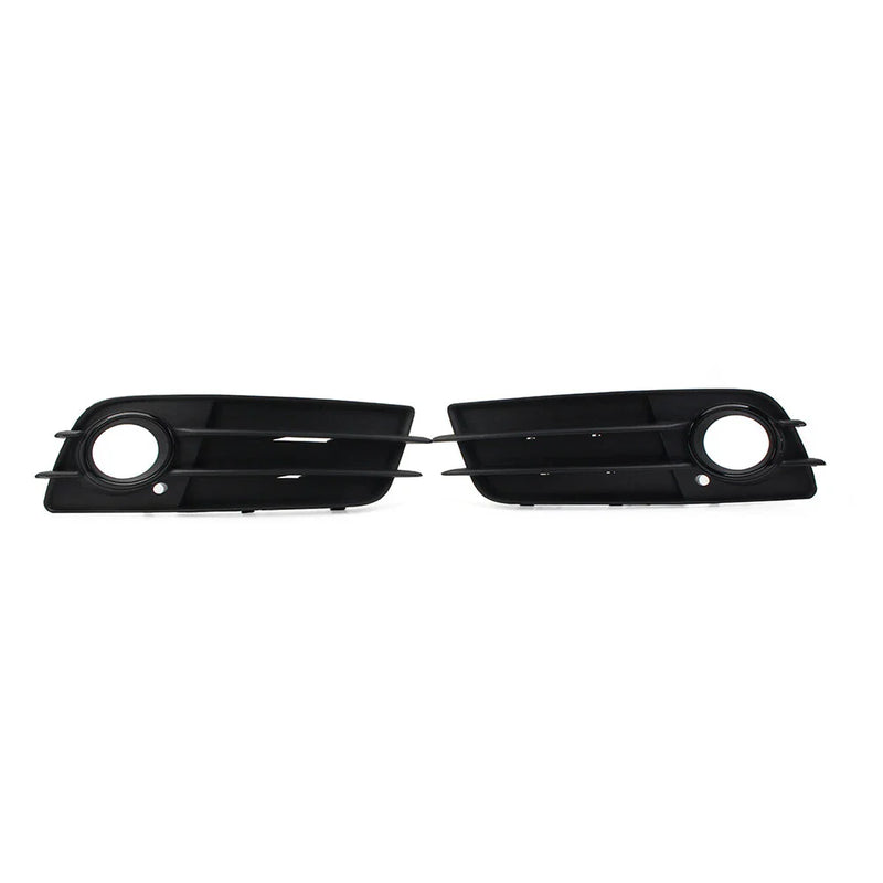 Audi A4 B8 S4 Black Front Bumper Fog Light Grille Covers (2008-2012)