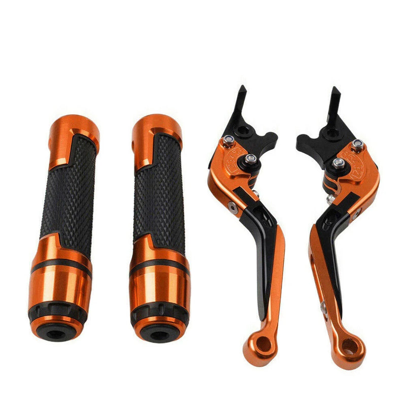 Yamaha YZF R3 MT-03 Orange Extendable Brake Clutch Lever Grip Set (2015-2023)