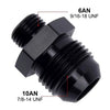 Black Aluminum AN6 Flare to 10AN ORB Male Fitting Adapter w/ O-Rings
