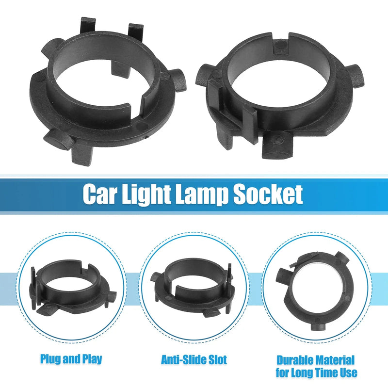 Kia Cadenza 4 x H7 LED Headlight Bulb Adapter Socket (2014)