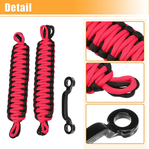 Jeep Wrangler JK JL (2018-2023) Black Red Car Door Limiting Straps Set