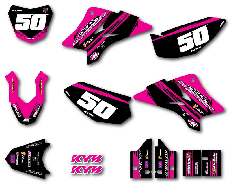 Yamaha TTR 50 Custom Graphics Pink Sticker Kit Decals (2006-2023)