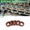 Oil Seal 14x20x5mm Seal Ring Rotary Shaft Seal Fluorine Rubber Brown 5 Pcs