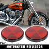 Motorcycle Bike Pair M6x1.0 Red Universal Screw Mount Warning Reflector