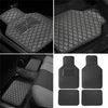 4 x Car Floor Mats Waterproof PU Leather Black & Beige