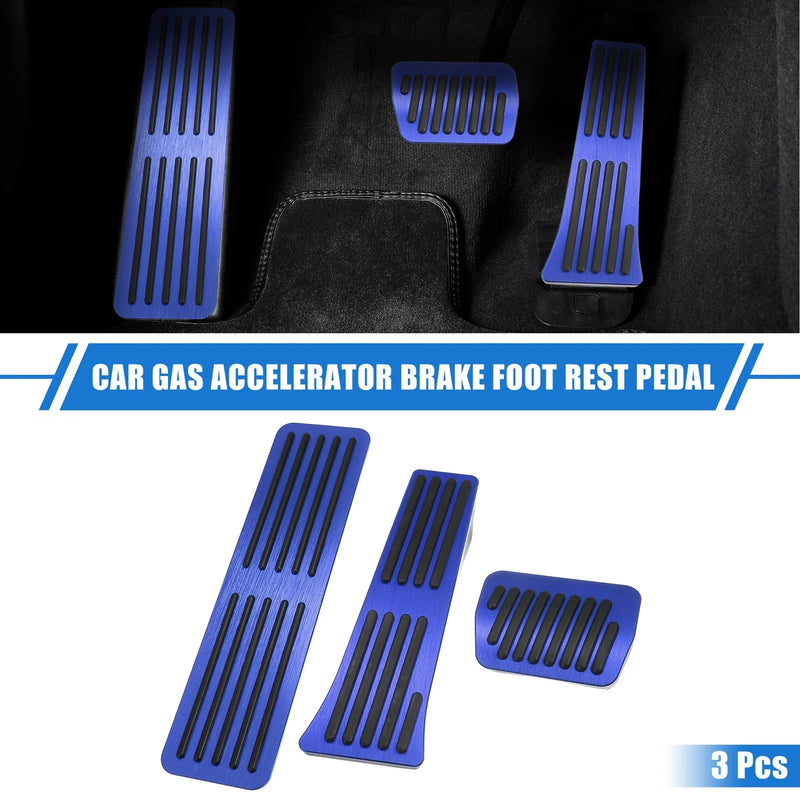 Ford Explorer (2020-2023) Blue 3 Pcs Gas Brake Foot Rest Pedals