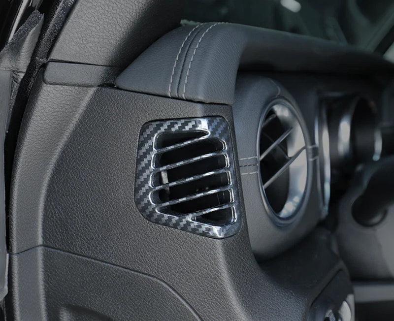 Jeep Wrangler JL Carbon Fiber 2 x Front Side Air Vent Cover Trim (2018-2023)