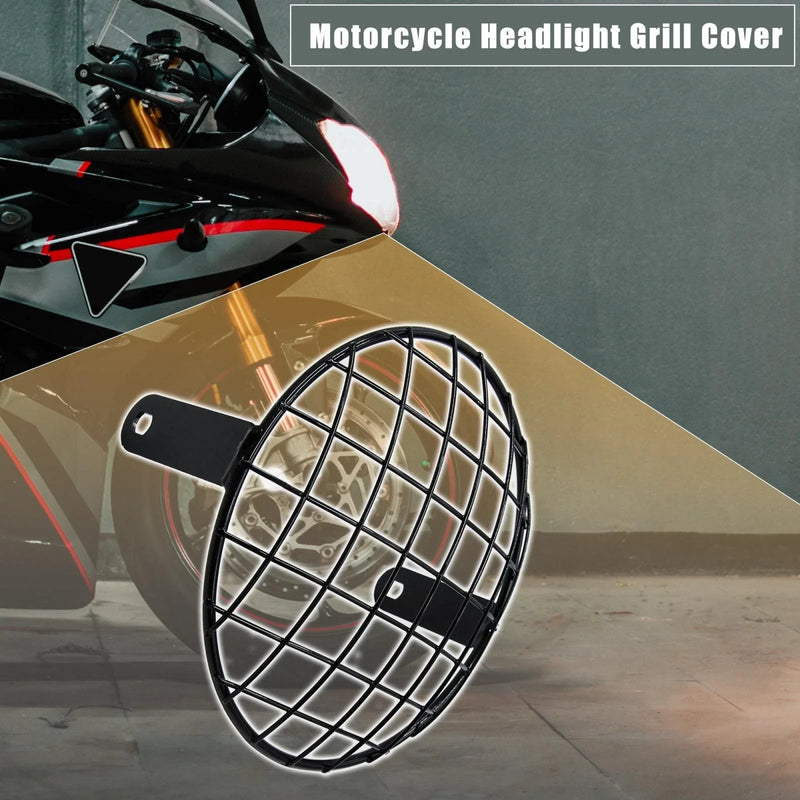 Harley 7.8in Headlight Mesh Grill Headlamp Grid Cover
