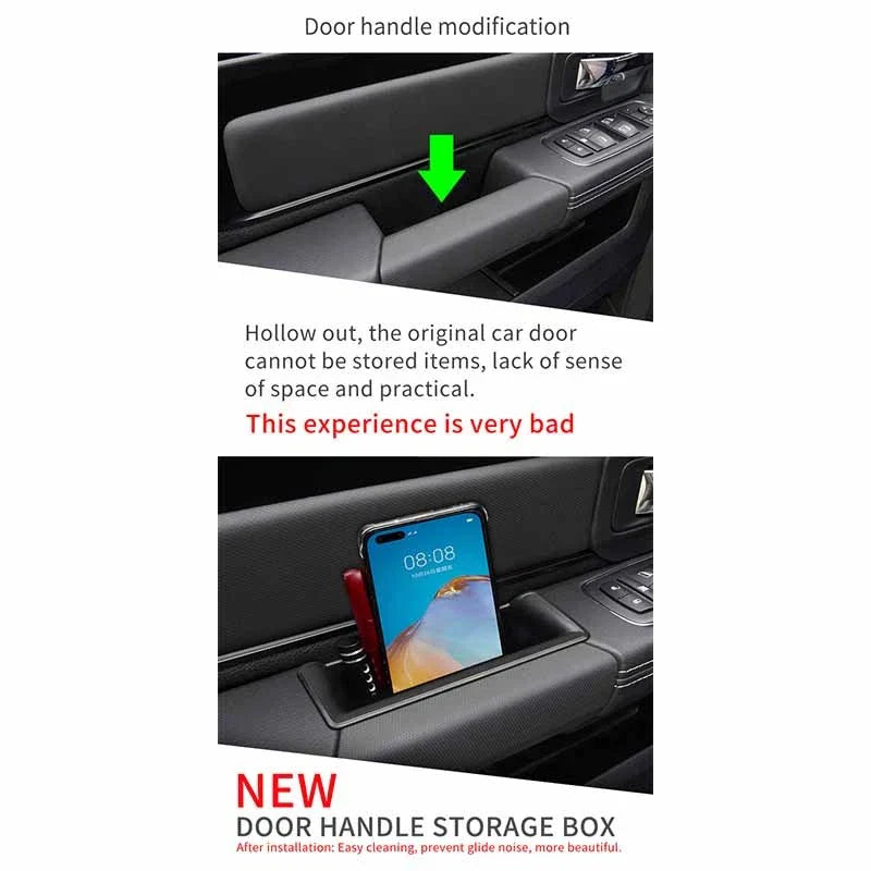 Dodge Ram 1500 2500 3500 4x Door Handle Storage Box Holder (2019-2021)