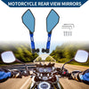 Motorcycle Side Rearview Mirror Black Blue 1 Set Rear View Mirror