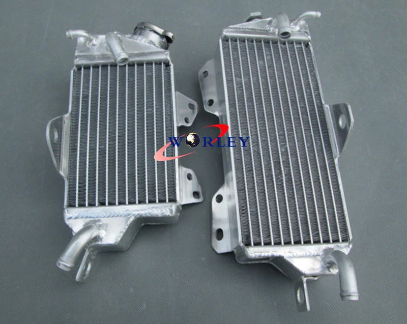 Kawasaki KX125 KX 125 Aluminum Radiator + Green Hose (1990-1991)