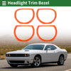 Dodge Challenger (2015-2024) Orange 4 x Car Headlight Trim Bezels