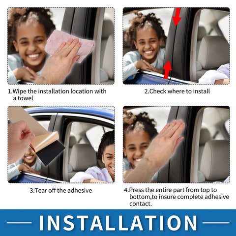 Ford Mondeo Fusion (2013-2020) Black 6pcs Door Pillar Window Trim