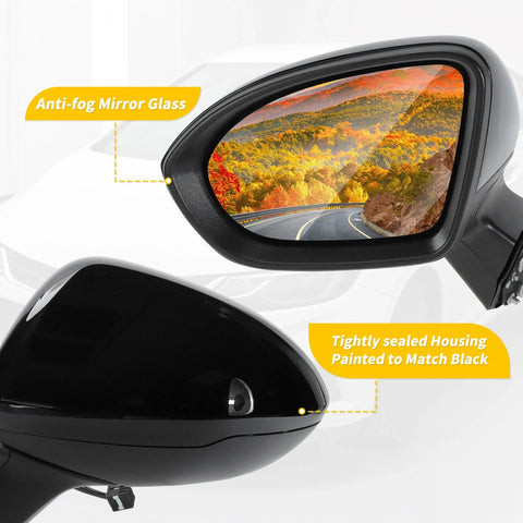 Chevy Cruze Sedan / Hatchback Left Side Door Mirror Black (2016-2019)
