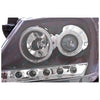 Toyota Hilux 2005~11 LED Black Projector Angel Eye DRL Halo Pair Headlights