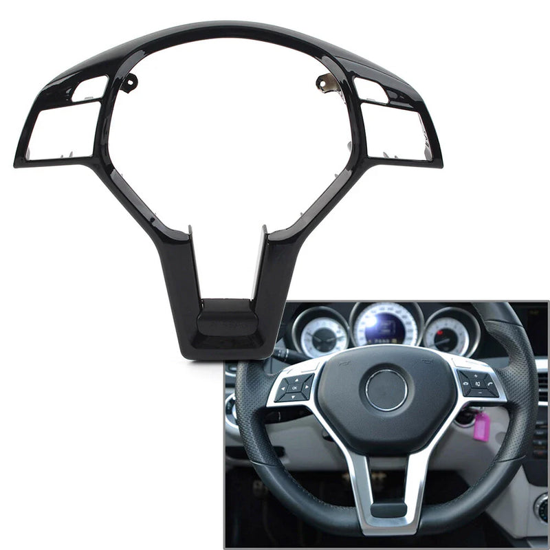 Mercedes Benz CLA / SLK / E / C / GLA-Class Black Steering Wheel Trim Cover (2013-2023)