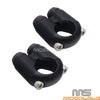 Harley - 2x Black 1" Hand Control Dual Button Momentary Switch