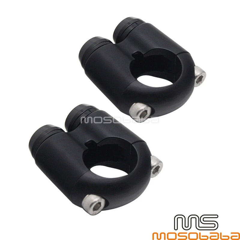 Harley - 2x Black 1" Hand Control Dual Button Momentary Switch