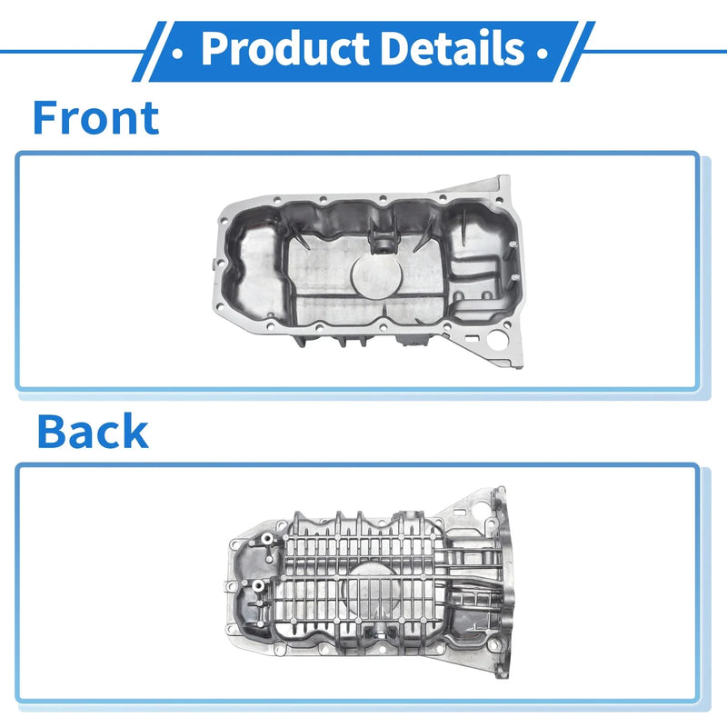 Ford Escape 2013-2018 Aluminum Silver Tone 1 x Pc Engine Oil Pan