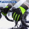 Mountain Biking Black Green Full Finger Outdoor Fleece Men Cycling Gloves