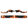 BMW S1000R S1000RR Orange Extendable Brake Clutch Lever Grip Set (2014-2023)