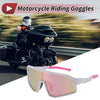 Motorcycle Riding Goggles Pink Lens White Pink Frame Tri-Acetyl Cellulose