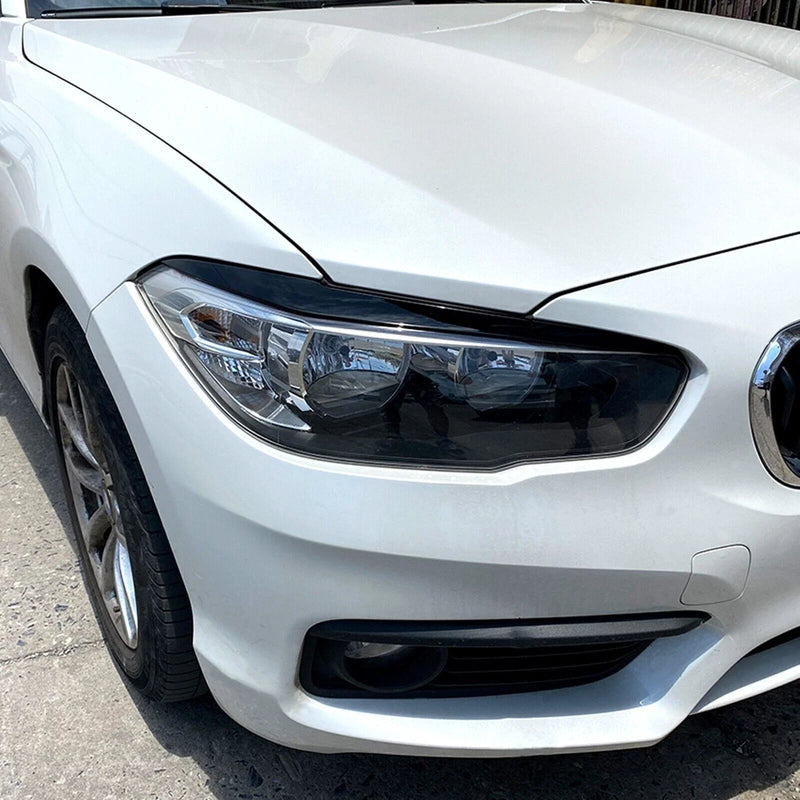 BMW F20 F21 2 x Headlight Eyelid Trim Covers Gloss Black (2015-2019)