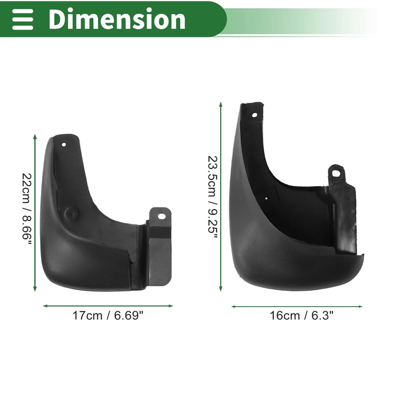 Hyundai Elantra 2002-2007 with Mount Accessories Mud Flaps Splash Guards