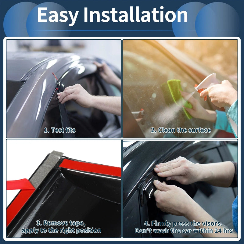 Hyundai Elantra 2017 Side Window Vent Visors Black 1 Set Window Deflectors