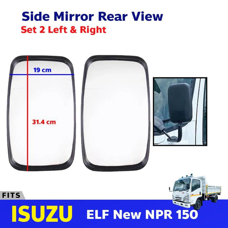 Side Outer Mirror Rear View 2PC L+R Fits Isuzu ELF NPR NQR 150 Truck 1995-05 D05