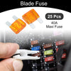 Car Boat Truck RV Motorcycle Orange 25 Pcs 40A Blade Fuse