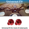 Motorcycle 2 x Mirror Hole Plugs Left M8x1.25 Motorcycle Mirror Screws Red