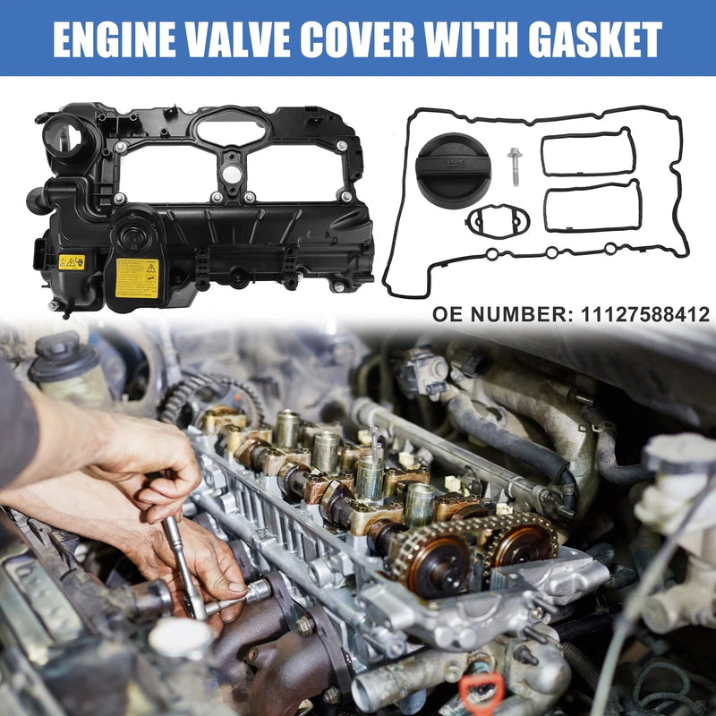 BMW 528i 328i Set Engine Valve Cover with Gasket Bolts