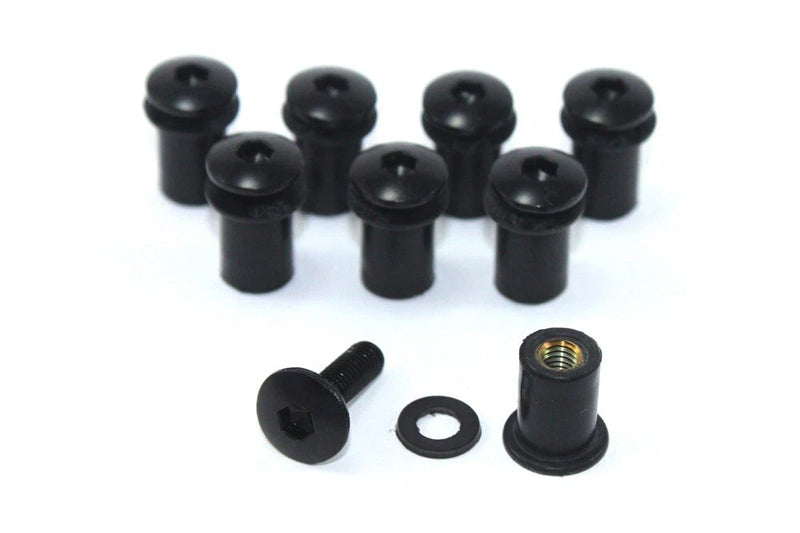 Aprilia RSV 1000 RS 50 250 RS250 8x Black Aluminium Wind Shield Bolts