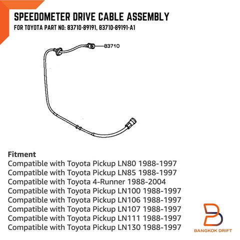 Toyota Hilux LN85 LN105 88-95 4Runner Speedometer Control Cable