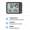 Black & White Travel LCD LED Mini Digital Clock Alarm with Temperature