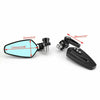 Universal Motorcycle 1 Pair Black Handlebar End Mirrors
