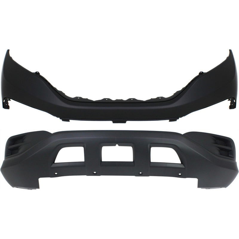 Bumper Cover Set For 2012-2014 Honda CR-V Front Lower and