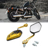 Motorcycle 8mm 10mm Thread Rear View Side Mirror Gold Tone Universal