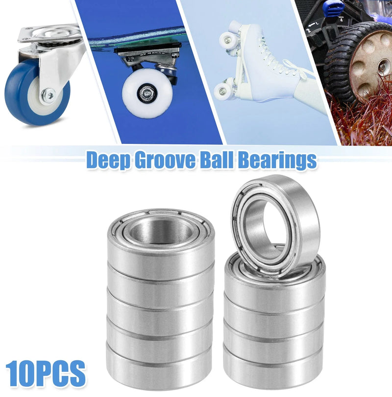 Car 10 x 8x14x4mm Double Metal Shield Deep Groove Ball Bearings